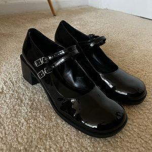 Charles + Keith Patent Double Strap Mary Jane